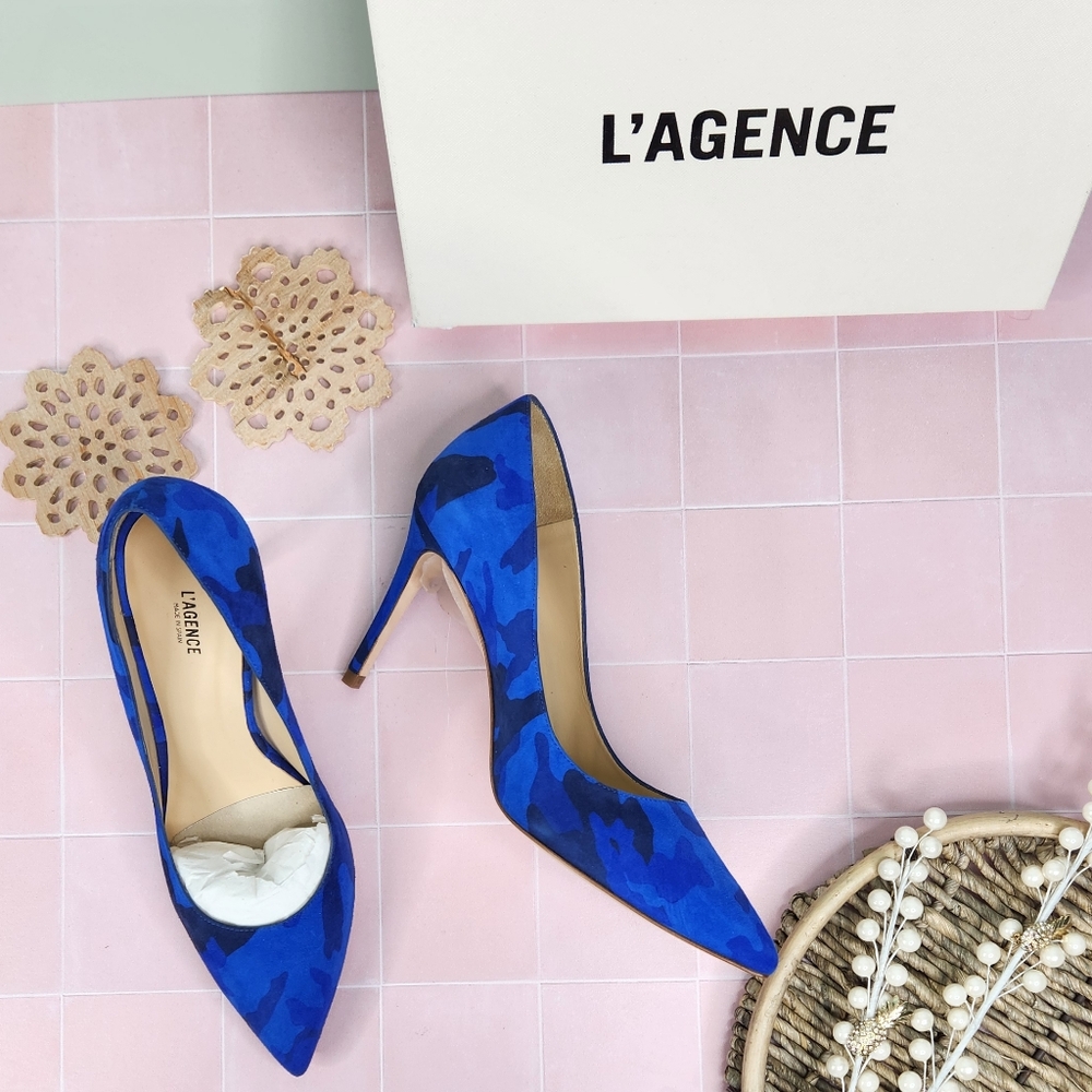 L'AGENCE Blue Camouflage Heels
